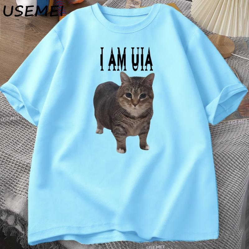 

I Am Uia Cat Tshirt Unisex Women Hip Hop Music Cotton Short Sleeve Round Neck Tshirt Unisexs Casual Cotton TShirt Short Sleeve Tee 4XL