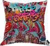 Graffiti Hip Hop Urban Artwork Double Sided Throw Pillow Cover Grunge Abstract Funky Sketch Case for Men Women Boys Girls