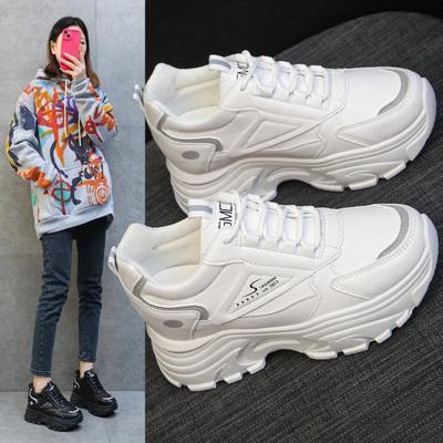 Dad Shoes Autumn New Student Casual Platform White Shoes Leather Surface Sports and Leisure Shoes