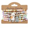Easter Theme Polymer Clay Bead Bracelet Set of 6 Unique Designs Ornament for Holiday Celebrations and Daily Wear