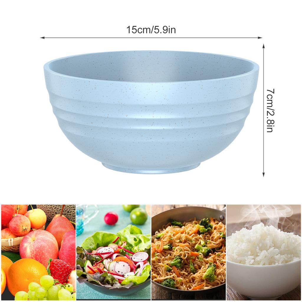 4Pcs Cereal Bowl Set Unbreakable Bowl Lightweight Reusable Dessert and Salad Bowl Durable Breakfast Bowl Soup Bowl Dishwasher