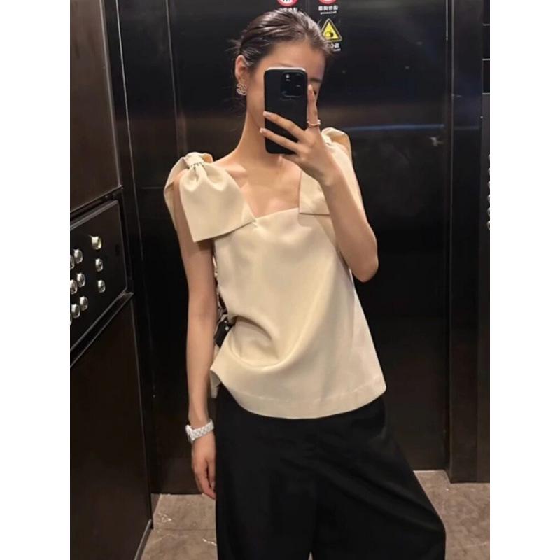 

French High-End White Knit Strap Top: Stylish, Age-Reducing, High-Waisted, Plus Size Design M слоновая кость/белый