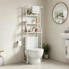 Bathroom Toilet Shelf,Toilet Rack, Three-Tier Shelving, Metal Structure for Vertical Installation,Multi-Layer Classified Storage