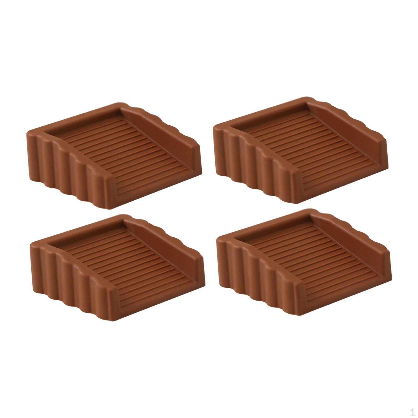 

4 Pieces Door Stopper Stop Doorstopper Versatile Portable Rubber Floor Protection Doorstop for коричневый