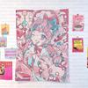 Kawaiiii Cartoonstyle Anime Girl Worthy Hanging Cloth Cute and Girl Background Cloth for Bedroom and Dormitory Room Decoration