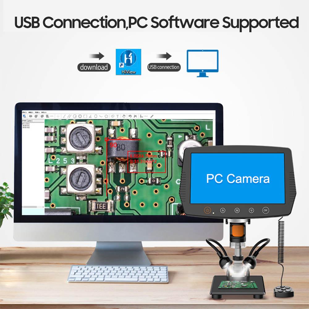 9-inch LCD Screen Video Microscope Support 32GB TF Card 1000X Microscope and Telescope 1080P with