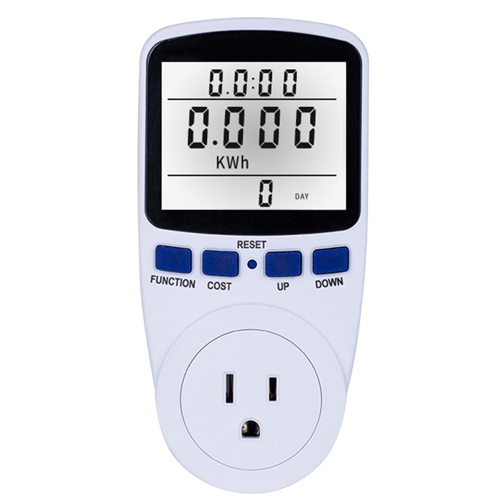 LCD Display Electricity Usage Power Meter Socket Energy Watt Volt Amps Wattage KWH Consumption Analyzer Monitor Outlet--with Backlight AC230V.250V