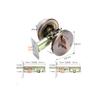 Home Door Gate Single Cylinder Deadbolt Stainless Steel Dead Bolt Door Lock Round-shape Locking Gear  Door  Lock Invisible Lock