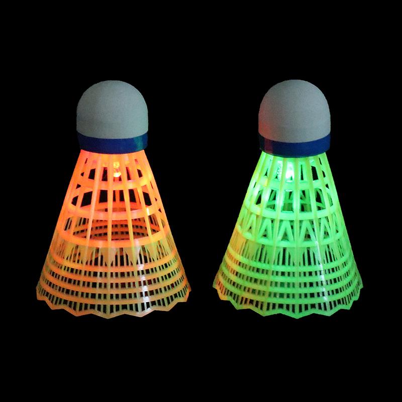1Pcs Lighting Badminton Head Led Luminous Colorful Goose Feather Shuttlecock Outdoor Sports Entertainment Night Training Ball