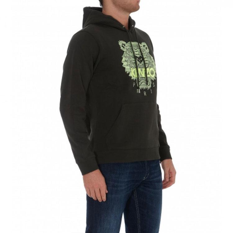 Kenzo Sudaderas Hombre Negra con Capucha Moderada Regular FB65SW3304MB-51A