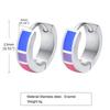 Colorful Stainless Steel Flag Hoop Earrings for Men & Women - PE-014