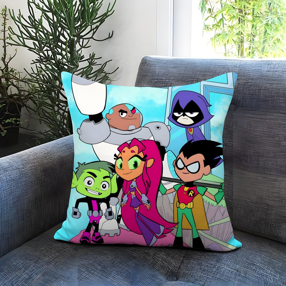anime Teen Titans Go! Cushion Cover Comfortable Reversible Pillow Cover Ideal for Car Sofa Bedroom & Beyond