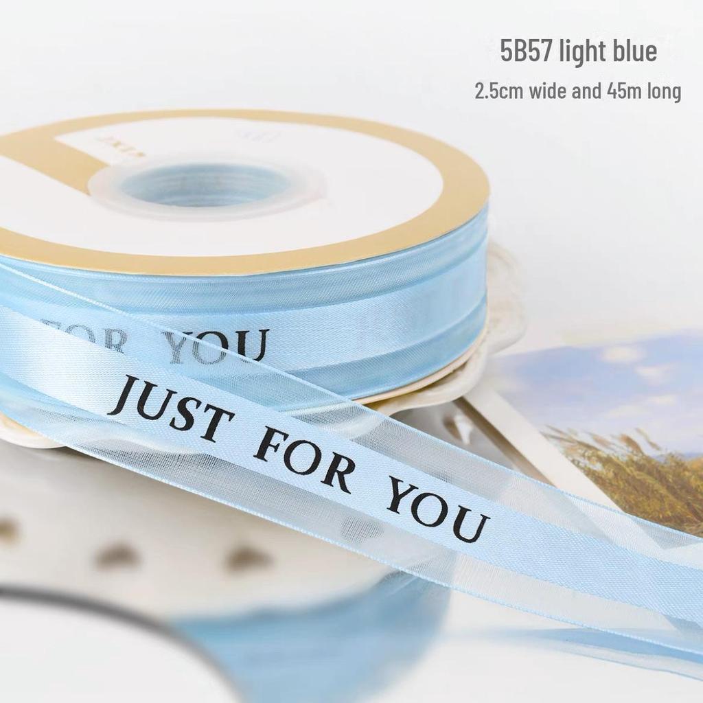 Chiffon Yarn Ribbon with English Letters for Birthday Cake Packaging