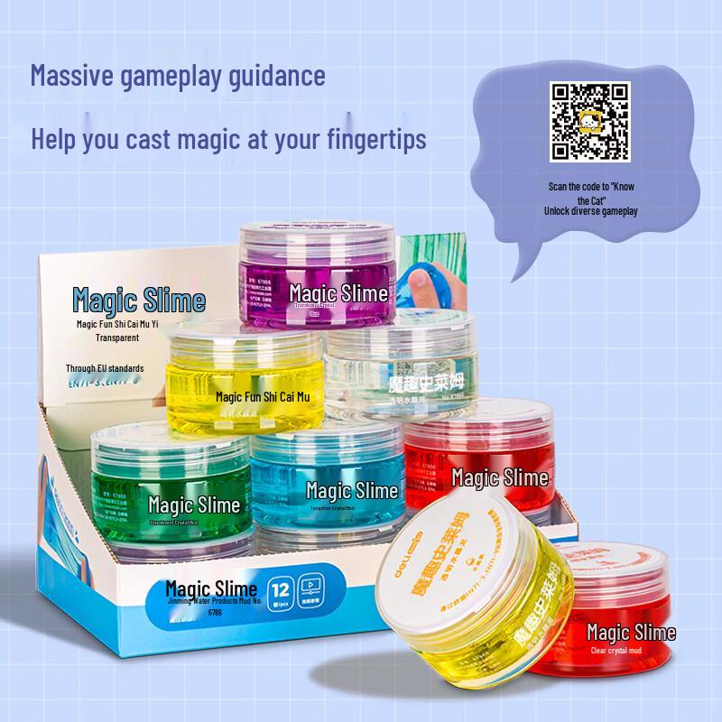 Deli Magic Crystal Slime - Mixed Colors, 2 Cans