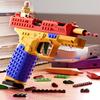 Non-Toxic Building Block Pistol Continuous Firing Toy Gun Shell Throwing Airsoft Blowback Empty Hanging Outdoor Cs Weapon For Children Adult