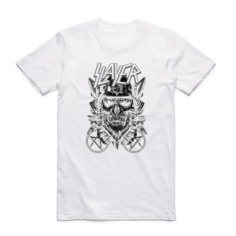 Asian Size Unisexs Printed Slayer TShirt Summer Crew Neck Short Sleeve Heavy Metal Thrash Speed Rock Band Top Unisex And Unisex Tshirt S