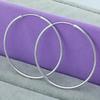 Round Circle 50/60mm Hoop Earrings Silver Color for Woman Wedding Engagement Party Fashion Charm Jewelry Gift
