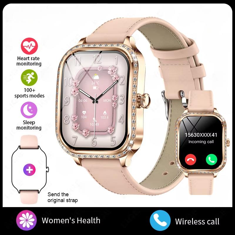 2025 New Smart Watch Women 1.75" HD Display Heart Rate Monitor IP68 Waterproof Sports Fitness BT Call Smartwatch For Lady Gift