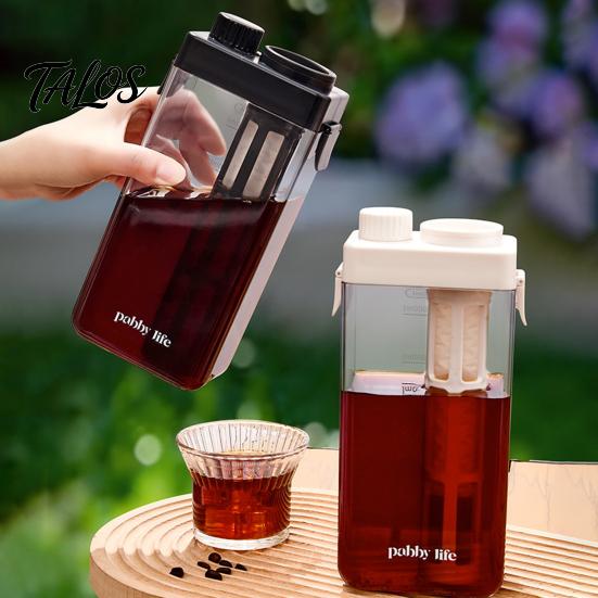 Plastik Eisteebereiter Kaltbrühkaffee mit Filter & luftdichtem Deckel, Klares, auslaufsicheres Krugglas, Skalen, Geschenke für Liebhaber