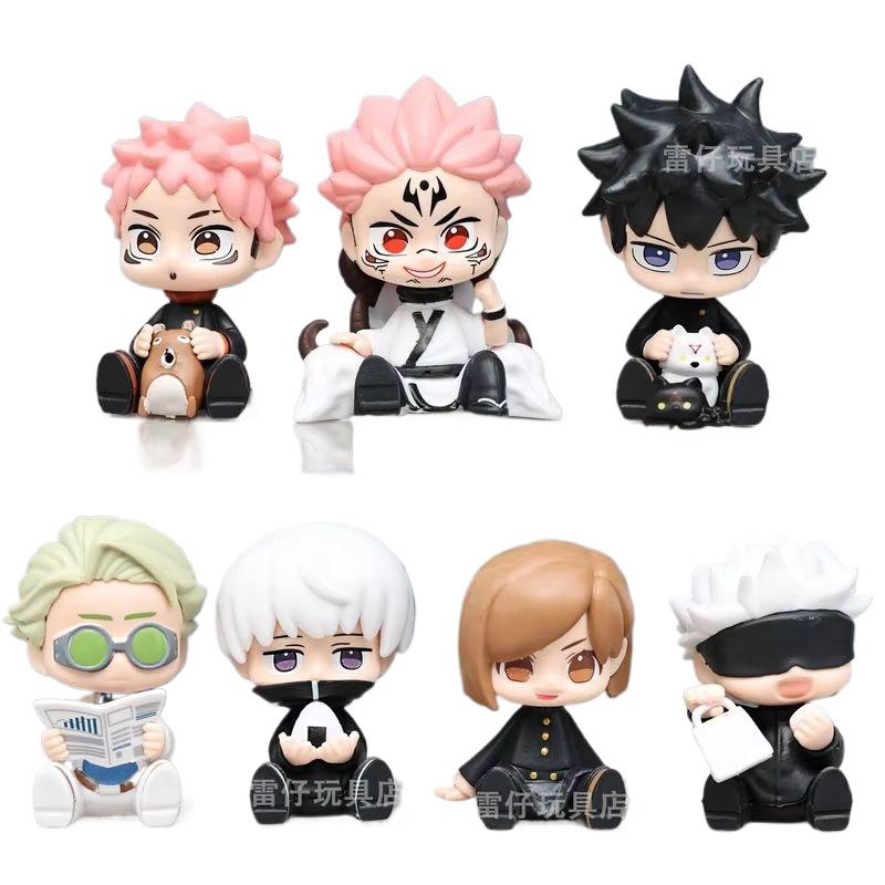 

Qversion 7Pcs Jujutsu Kaisen Animation Figure Gojo Satoru Kugisaki Nobara Kawaii Model Desktop Ornaments Dolls Children S Gifts