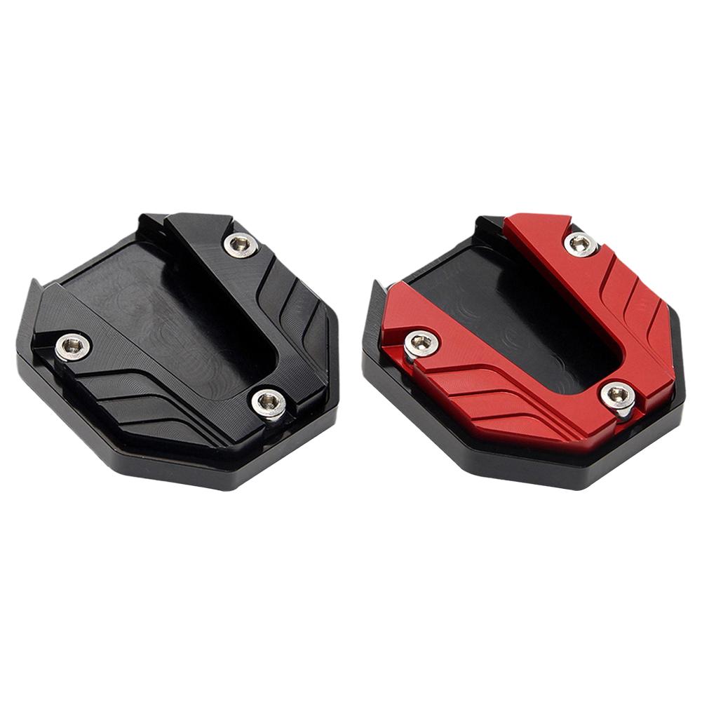 CNC Aluminum Motorcycle Kickstand Extender Anti-Skid Foot Stand Extension Pad Enlarged Base Support Plate Stable Support Prevent