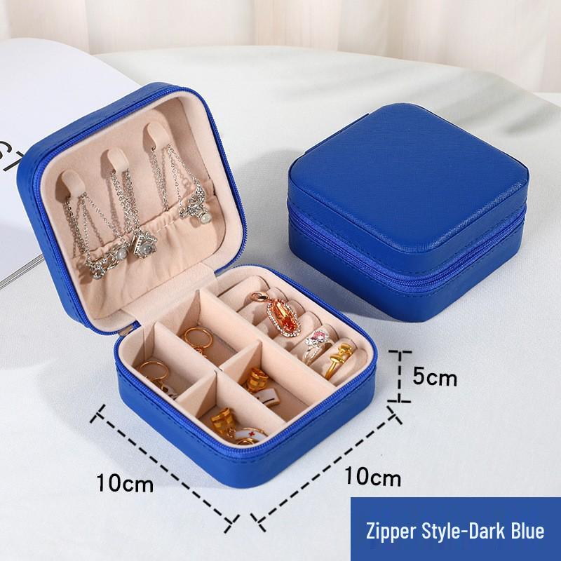 Compact Multifunctional Jewelry Storage Box with Compartments