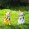 Creative Butterfly Rabbit Sculpture Resin Garden Figurines Lamp Solar Rabbit Ornament Light Villa