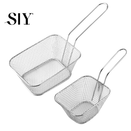 Cestello in Acciaio Inossidabile per Servire Patatine Fritte Mini Cestelli per Patatine Strumento per Friggitrice da Appendere Filtro per Presentazione Cibo Impugnatura Ergonomica Accessorio Fritti