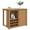Kitchen Trolley with Door PANAMA 2 pcs Honey Wax Finish 112 x 77 x 90 cm