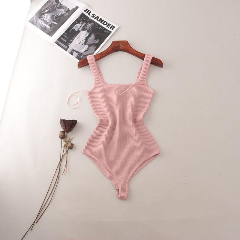 Western Style High-Fixed Rib Square Collar Pure Desire Positioning Clothing Foreign Trade Original Order Slim fit Briefs Sexy One-Piece Vest