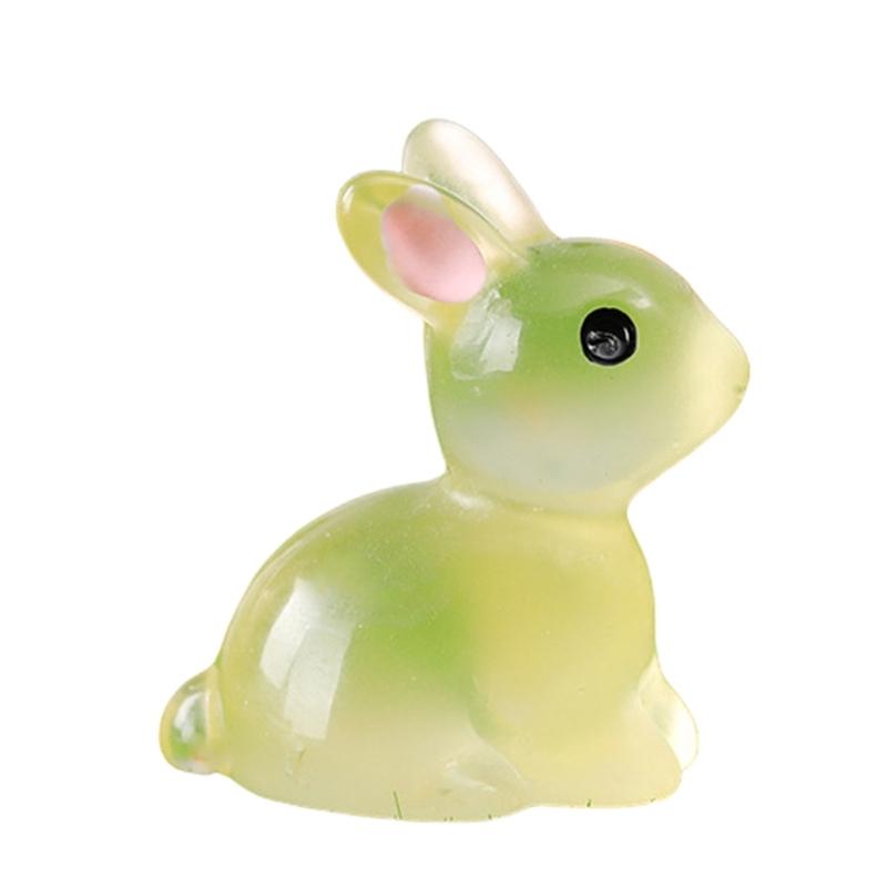 Glowing Rabbits Figurine Light Emitting Resin Decorations for Bedroom or Microlandscape Gardening Figurines 20PCS