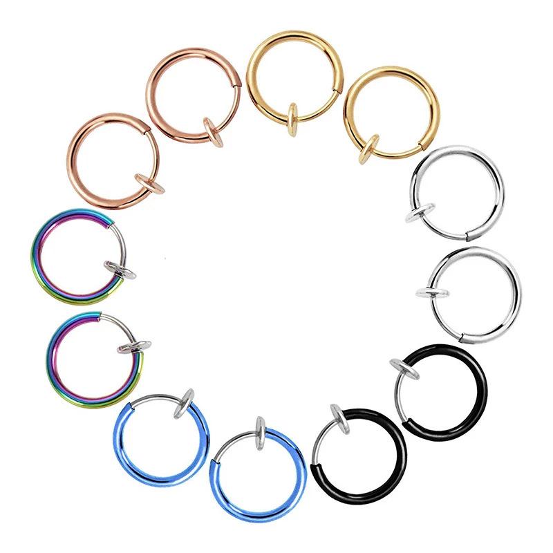 Fake Ohrringe, Nasenringe, Lippenringe & Ohrclips mit Feder zum Klemmen – Beliebter europäischer & amerikanischer grenzüberschreitender Schmuck