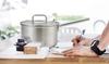 Bestco Satin Saucepan, 16cm, Echoes, Lightweight, Visible, Stainless Steel, with Glass Lid, Induction Compatible, ND-6341
