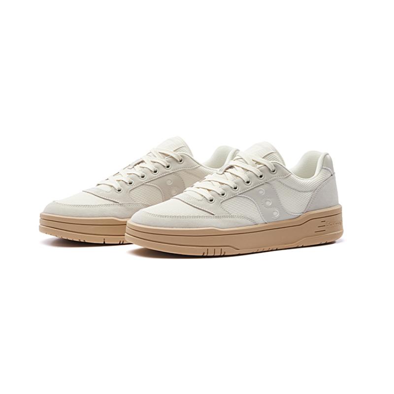 SAUCONY CROSS JZ Cushioning Slip Resistant Breathable Height Increasing Coverage Low Top Casual Shoes Unisex Gray Brown Saucony S79046-4