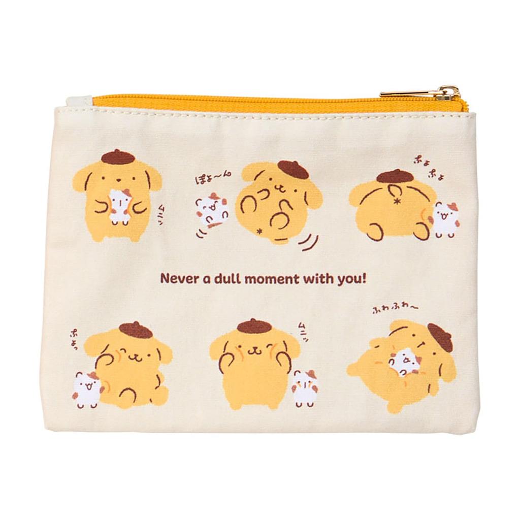 Sanrio Flat Pouch Set of 2 and Muffin Friendship Pom Pom Purin For Ages 3 and Up 613029 (Pudding Time) Cotton/Polyester/Steel