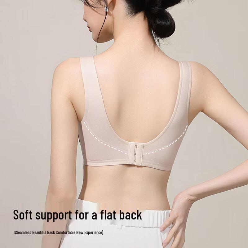 Tingmei Seamless Wire-Free Mesh Push-Up Bra