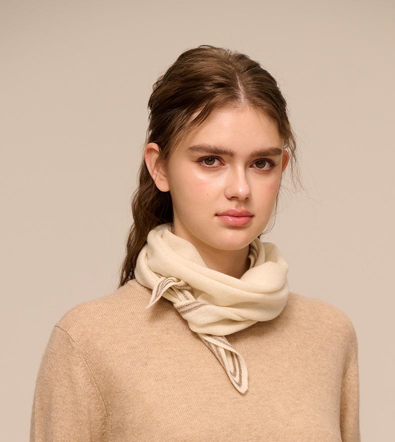 Korean Style Cashmere Triangle Scarf - Spring & Autumn Knitted Neck Gaiter, Winter Warmth