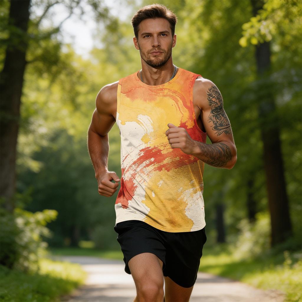 Men's Casual Sleeveless Tank Top Athletic Breathable Sportswear Summer Muscle Fit Vest Lightweight Comfortable Fabric