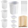 Xsdjasd Silicone Measuring Cup for Epoxy Resin, Reusable Mixing Cup Watering Jug Resin Casting Container with Mixing Stick for Resin