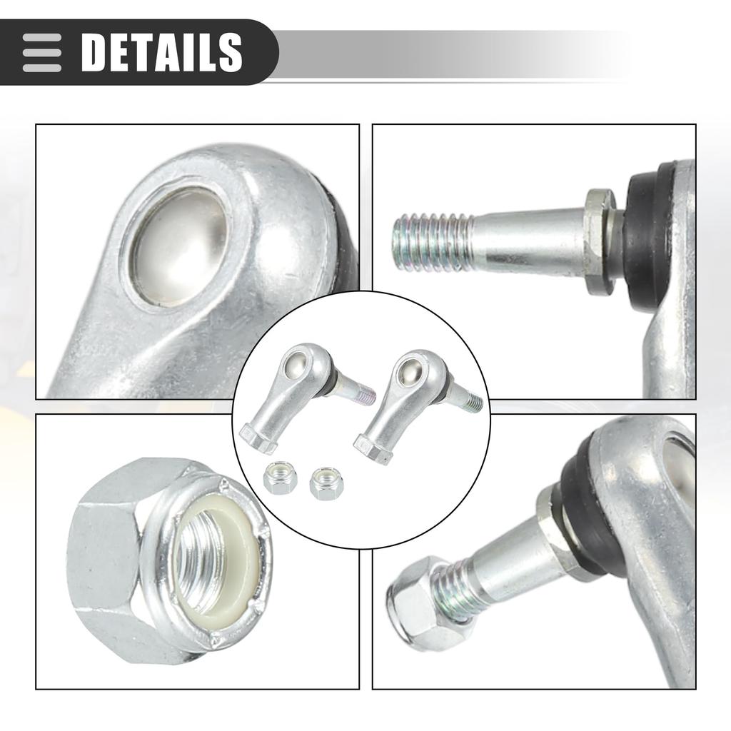 Motoforti Tie Rod End Ball Joint Kit Assembly Compatible with EZGO TXT Golf Carts, Metal, Black, 3 Pieces