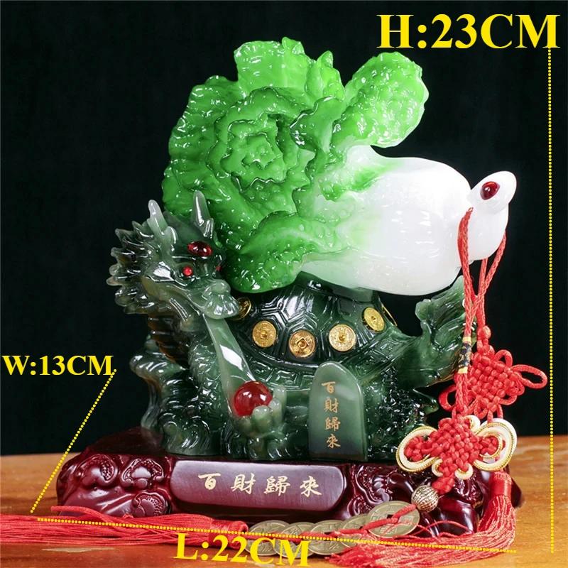1PCS resin jade cabbage ornaments small size golden toad living room wine cabinet shop craft decoration opening gift