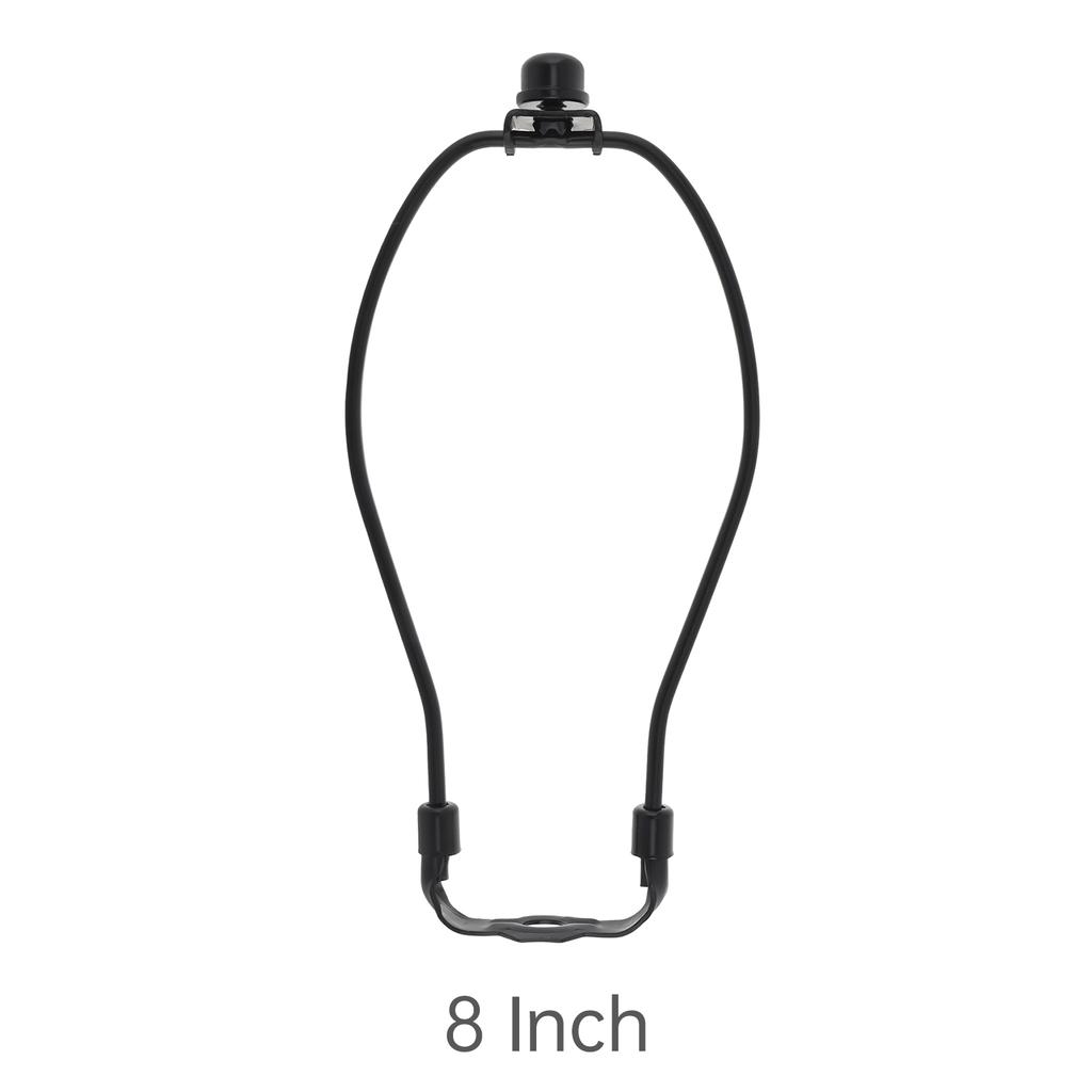Black Lampshade Harp Holder Bracket with Finial Cap, Anti-Rust Lamp Parts for Table and Floor Lamp