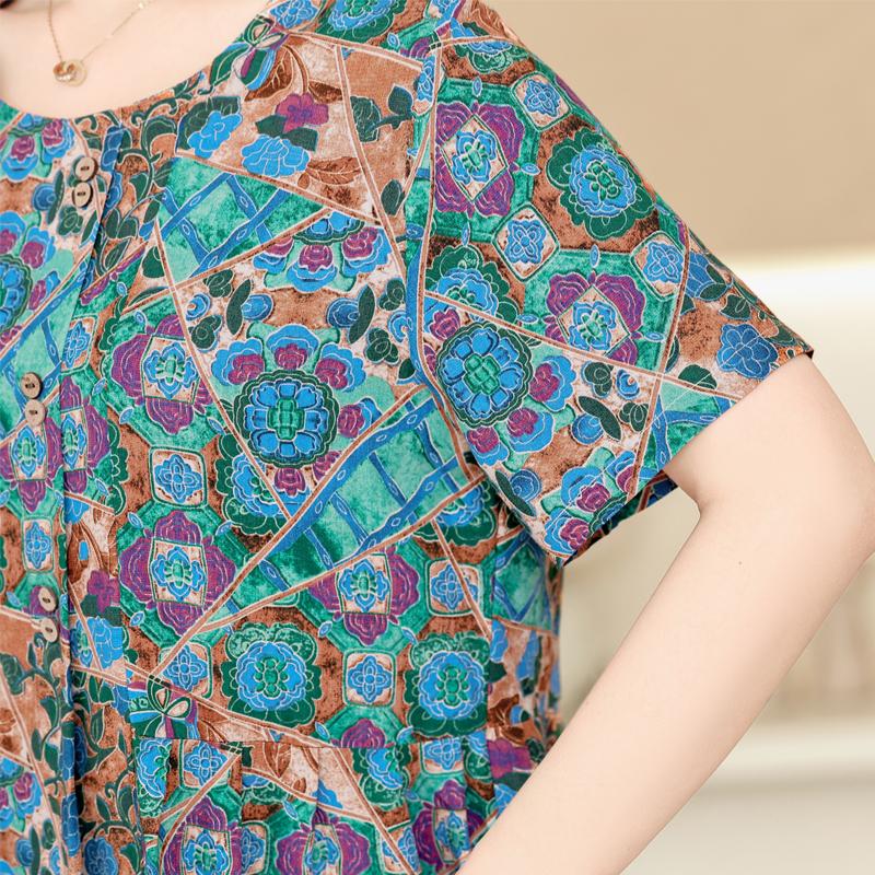 Women's Plus Size Printed 2-Piece Set – Casual Short Sleeve Summer Outfit (XL-5XL)