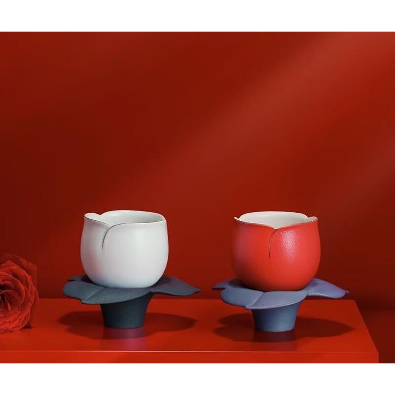 Edenus Rose Ceramic Couple Teacup Gift Set