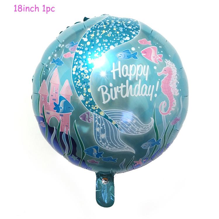 Birthday Party Set Mermaids Party Tableware Paper Cups Plate Latex Balloons Baby Shower Party Decor Kids Favors Party Supply