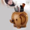 Elephant Pen Holder Resin Desktop Mascot Animal Figurine Storage Cup Makeup Organizer for Office Home School Decor