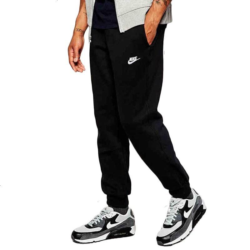 Nike Knitted Sweatpants Men's Black Moderate Straight Fit Pants 804466-010