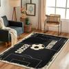 Black White Vintage Football Rug Washable Living Room Carpet Bedroom Floor Mat Sports Theme Home Decor Teen Room Decor Rug