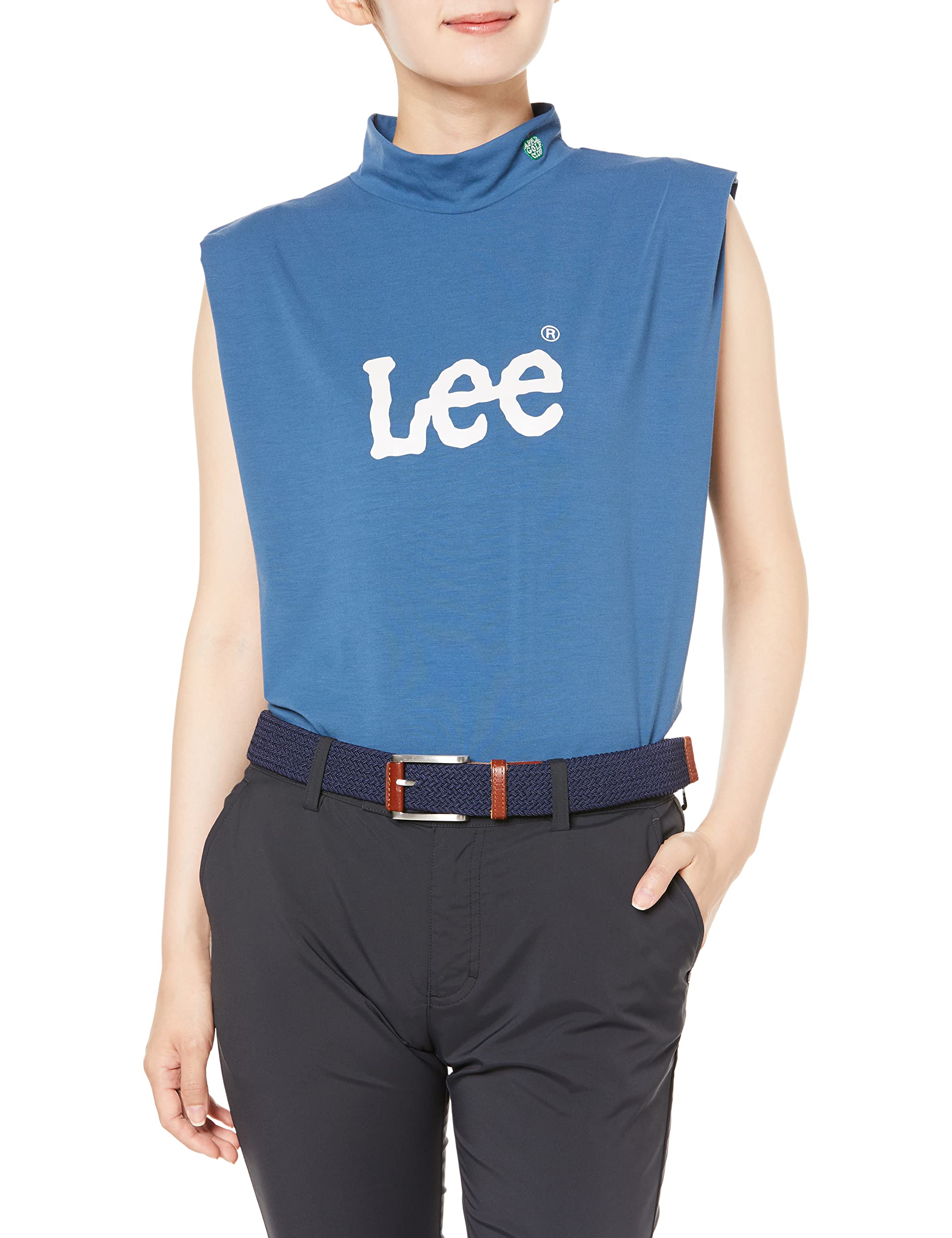 

Lee Официальная футболка без рукавов с воротником-стойкой, размер XS, женская, синяя, синий