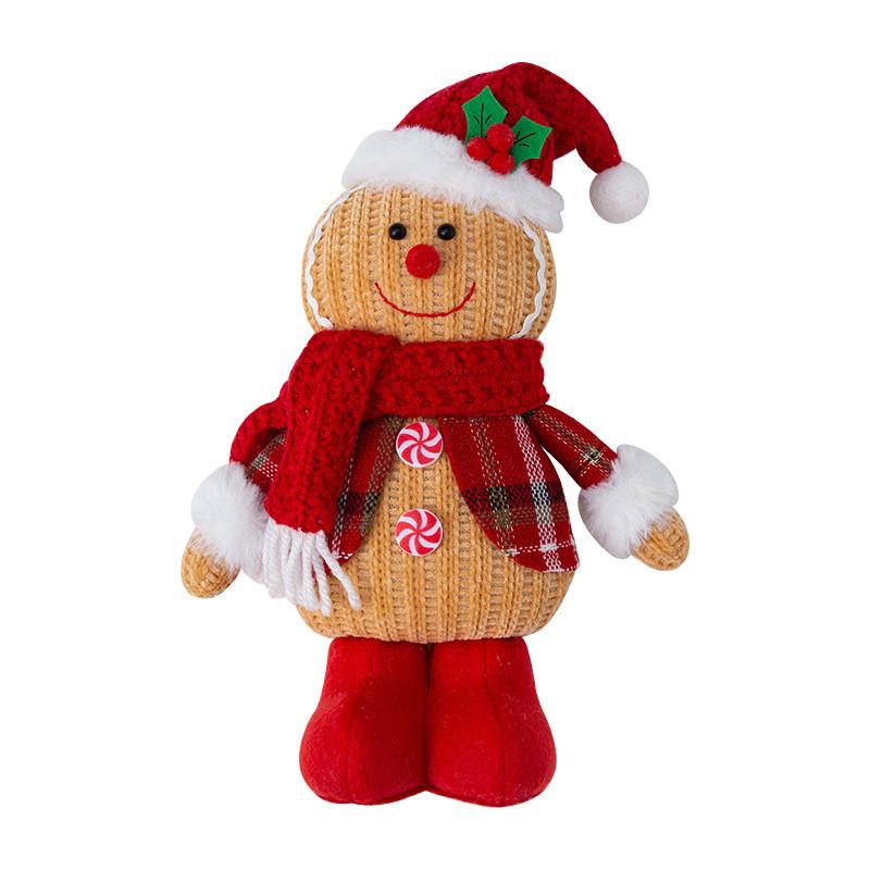 Christmas Gingerbread Man Knitting Plush Doll Xmas Decoration Stuffed Toys Gifts